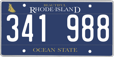 RI license plate 341988