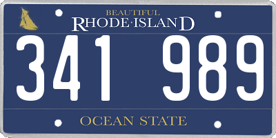RI license plate 341989