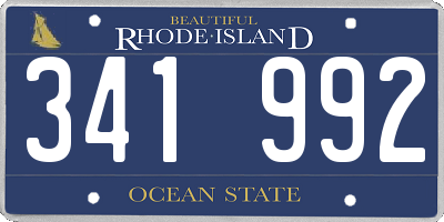 RI license plate 341992