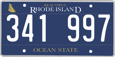 RI license plate 341997