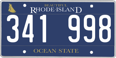RI license plate 341998
