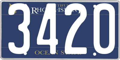 RI license plate 3420