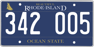 RI license plate 342005