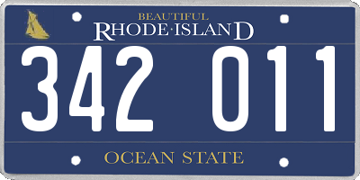 RI license plate 342011