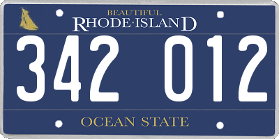 RI license plate 342012
