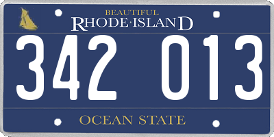 RI license plate 342013