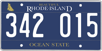 RI license plate 342015