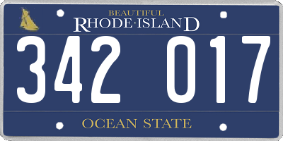 RI license plate 342017