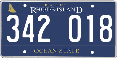 RI license plate 342018