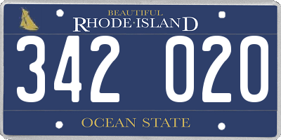 RI license plate 342020