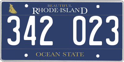 RI license plate 342023