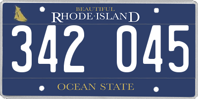 RI license plate 342045
