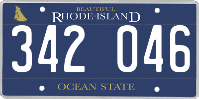 RI license plate 342046