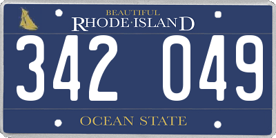 RI license plate 342049