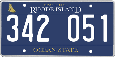 RI license plate 342051