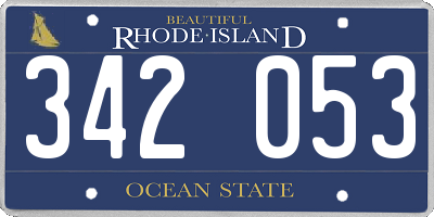 RI license plate 342053