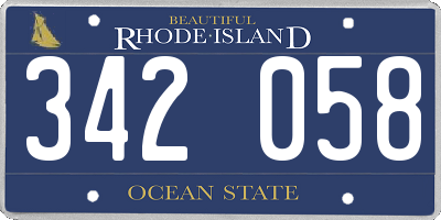 RI license plate 342058