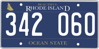 RI license plate 342060