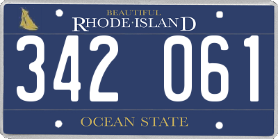 RI license plate 342061