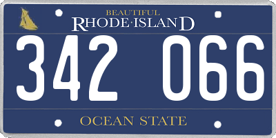 RI license plate 342066