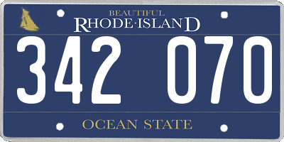 RI license plate 342070