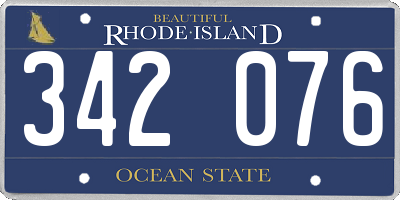 RI license plate 342076