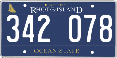 RI license plate 342078