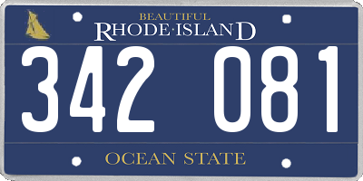 RI license plate 342081