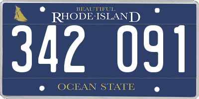 RI license plate 342091