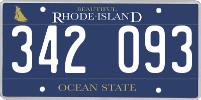 RI license plate 342093
