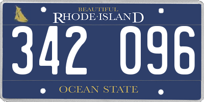 RI license plate 342096