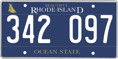 RI license plate 342097