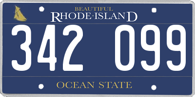 RI license plate 342099