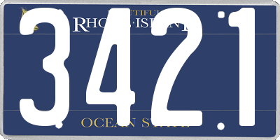 RI license plate 3421