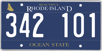 RI license plate 342101