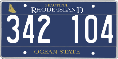 RI license plate 342104