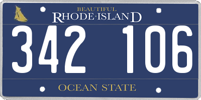 RI license plate 342106