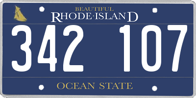 RI license plate 342107
