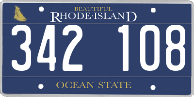 RI license plate 342108