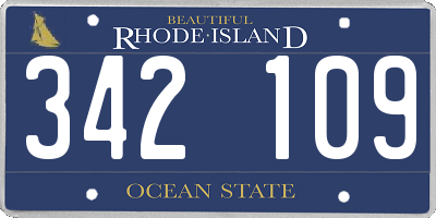 RI license plate 342109
