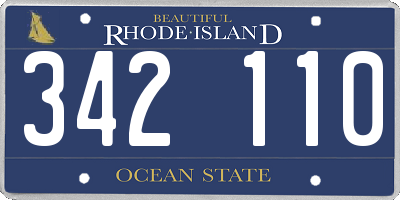 RI license plate 342110