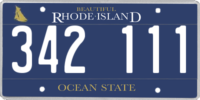 RI license plate 342111
