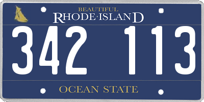 RI license plate 342113
