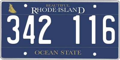 RI license plate 342116