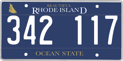 RI license plate 342117