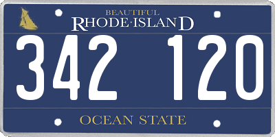 RI license plate 342120