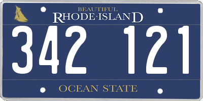 RI license plate 342121