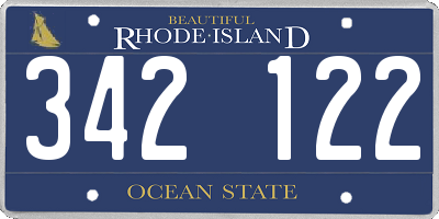 RI license plate 342122