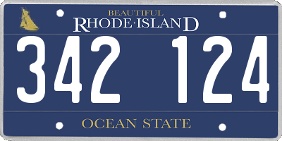 RI license plate 342124