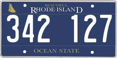 RI license plate 342127
